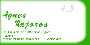 agnes majoros business card