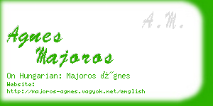 agnes majoros business card